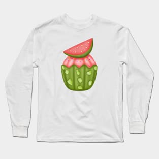 Cute watermelon cupcake 🧁. Long Sleeve T-Shirt